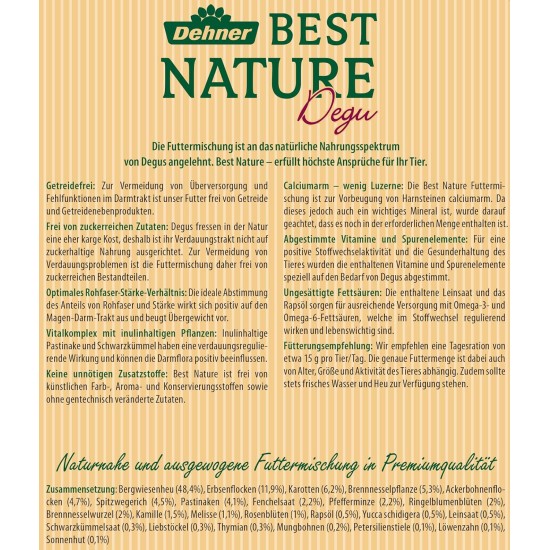 Dehner Best Nature Adult Rodent Food, Guinea Pig Food Pellets, 3 kg Dehner Best Nature Adult Rodent Food, Guinea Pig Food Pellets, 3 kg