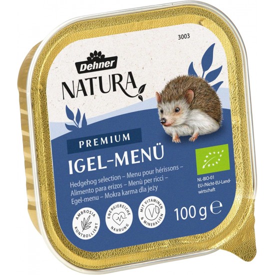Dehner Natura Hedgehog Menu, Species-Appropriate Hedgehog Food, Wet Food, Complete Food, Special Food, All-Year Feeding, Wintering, Protein Rich, 16 x 100 g Dehner Natura Hedgehog Menu, Species-Appropriate Hedgehog Food, Wet Food, Complete Food, Special Food, All-Year Feeding, Wintering, Protein Rich, 16 x 100 g