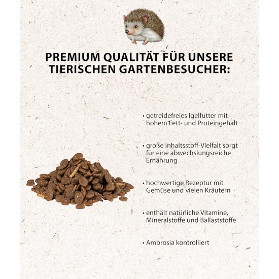 Dehner Natura Premium Hedgehog Food, Hedgehog Mix, Complete Food for Hedgehogs, High-Protein / Grain-Free / Natural Nutrition, 2 kg Dehner Natura Premium Hedgehog Food, Hedgehog Mix, Complete Food for Hedgehogs, High-Protein / Grain-Free / Natural Nutrition, 2 kg