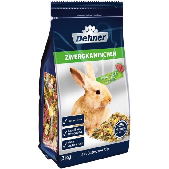 Dehner Premium Dwarf Rabbit Food (2 x 2kg (4kg) Dehner Premium Dwarf Rabbit Food (2 x 2kg (4kg)
