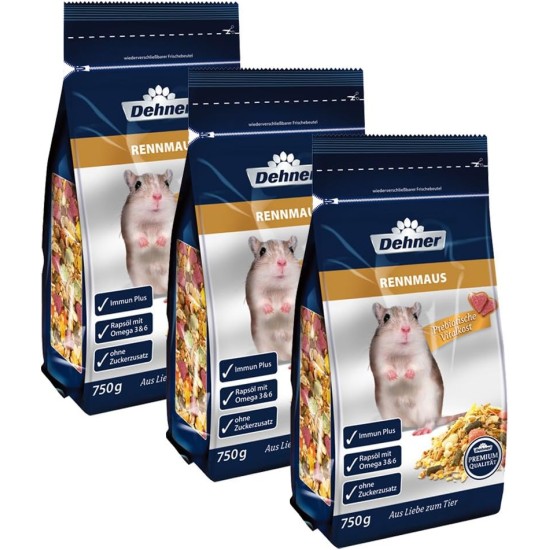 Dehner Premium Gerbil Food 3 x 750g (2250g) Dehner Premium Gerbil Food 3 x 750g (2250g)