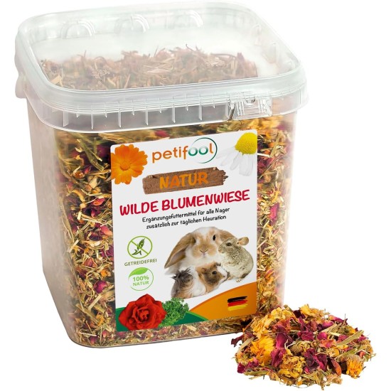 'Petifool Rodent Feed Supplement Wild Flower Seed Mix Natural and Healthy Rabbit Food (1 Pack (1 x 600 g) 'Petifool Rodent Feed Supplement Wild Flower Seed Mix Natural and Healthy Rabbit Food (1 Pack (1 x 600 g)