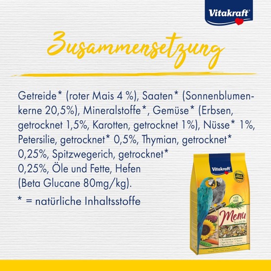 VITAKRAFT Premium menu parrocchetti 3kg - Alimenti uccelli VITAKRAFT Premium menu parrocchetti 3kg - Alimenti uccelli