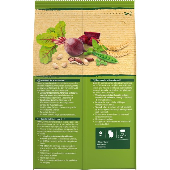 Vitakraft Menu Vital Hamster Food with Vegetables with Nuts, with Vital Vitamins and Minerals, No Added Sugar and Grains (6 x 400 g) Vitakraft Menu Vital Hamster Food with Vegetables with Nuts, with Vital Vitamins and Minerals, No Added Sugar and Grains (6 x 400 g)