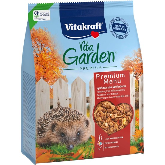 Vitakraft Vita Garden Dry Food for Hedgehogs in Need of Help, with Insects, High Protein Content (1 x 2.5 kg) Vitakraft Vita Garden Dry Food for Hedgehogs in Need of Help, with Insects, High Protein Content (1 x 2.5 kg)