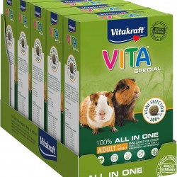 Vitakraft Vita Special Adult Guinea Pig Food with Grasses and Herbs, Low Calcium Content, for Healthy Coat, No Added Sugar and Grains (5 x 600 g)