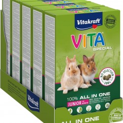 Vitakraft Vita Special Junior Dwarf Rabbit Feed for Young Dwarf Rabbits with Grasses and Herbs for Optimal Digestion, No Added Sugar and Grains (5 x 600 g)