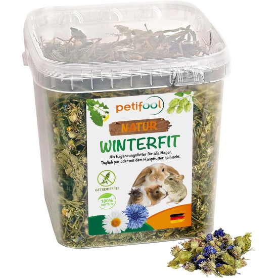 Winterfit, 430 g, supplementary feed for rodents, natural rodent feed for rabbits, guinea pigs, hamsters, chinchilla & more, no artificial additives, 100% natural, species-appropriate feed Winterfit, 430 g, supplementary feed for rodents, natural rodent feed for rabbits, guinea pigs, hamsters, chinchilla & more, no artificial additives, 100% natural, species-appropriate feed