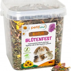 petifool Blütenfest (flower festival), 380 g, supplementary feed for rodents, natural rodent feed for rabbits, guinea pigs, hamsters, chinchilla & more, no artificial additives, 100% natural, species-appropriate feed