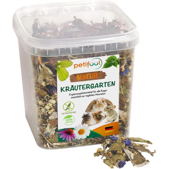 petifool Kräutergarten (herb garden), 400 g, supplementary feed for rodents, natural rodent feed for rabbits, guinea pigs, hamsters, chinchilla & more, no artificial additives, 100% natural, species-appropriate feed petifool Kräutergarten (herb garden), 400 g, supplementary feed for rodents, natural rodent feed for rabbits, guinea pigs, hamsters, chinchilla & more, no artificial additives, 100% natural, species-appropriate feed