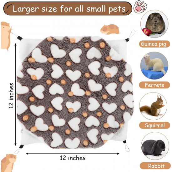2 Pieces Guinea Pig Rat Hammock Guinea Pig Hamster Ferret Accessories for Small Animals Chinchilla Parrot Sugar Glider Squirrel (Purple, Coffee, Heart Pattern) 2 Pieces Guinea Pig Rat Hammock Guinea Pig Hamster Ferret Accessories for Small Animals Chinchilla Parrot Sugar Glider Squirrel (Purple, Coffee, Heart Pattern)