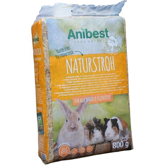 Anibest Natural Straw, Small Animal Litter, 100% Natural Litter for All Rodents & Small Animals, Rabbits, Hamsters, Guinea Pigs etc., Absorbent, Heat-Insulating, Made in Germany, 0.8 kg Anibest Natural Straw, Small Animal Litter, 100% Natural Litter for All Rodents & Small Animals, Rabbits, Hamsters, Guinea Pigs etc., Absorbent, Heat-Insulating, Made in Germany, 0.8 kg