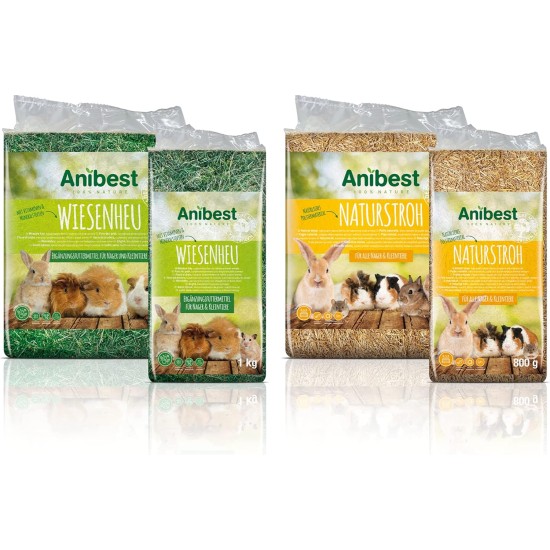 Anibest Natural Straw, Small Animal Litter, 100% Natural Litter for All Rodents & Small Animals, Rabbits, Hamsters, Guinea Pigs etc., Absorbent, Heat-Insulating, Made in Germany, 0.8 kg Anibest Natural Straw, Small Animal Litter, 100% Natural Litter for All Rodents & Small Animals, Rabbits, Hamsters, Guinea Pigs etc., Absorbent, Heat-Insulating, Made in Germany, 0.8 kg