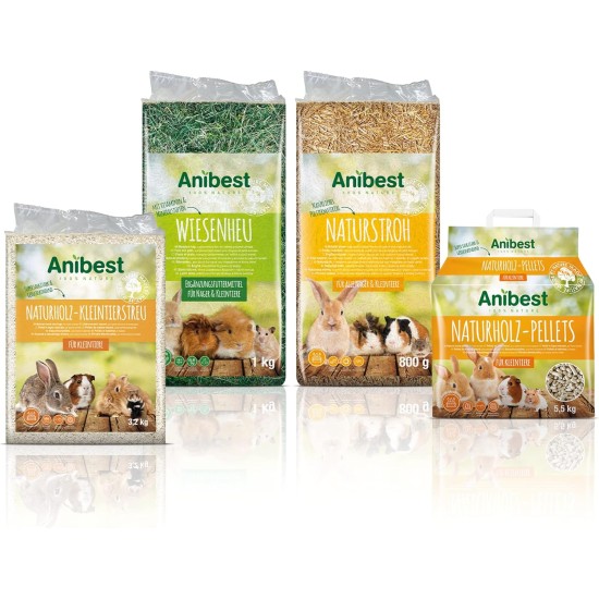 Anibest Natural Straw, Small Animal Litter, 100% Natural Litter for All Rodents & Small Animals, Rabbits, Hamsters, Guinea Pigs etc., Absorbent, Heat-Insulating, Made in Germany, 0.8 kg Anibest Natural Straw, Small Animal Litter, 100% Natural Litter for All Rodents & Small Animals, Rabbits, Hamsters, Guinea Pigs etc., Absorbent, Heat-Insulating, Made in Germany, 0.8 kg