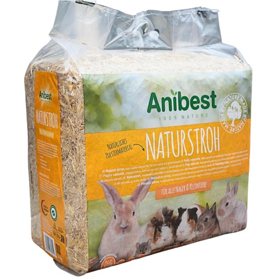 Anibest Natural Straw, Small Animal Litter, 100% Natural Litter for All Rodents & Small Animals, Rabbits, Hamsters, Guinea Pigs etc., Absorbent, Heat-Insulating, Made in Germany, 0.8 kg Anibest Natural Straw, Small Animal Litter, 100% Natural Litter for All Rodents & Small Animals, Rabbits, Hamsters, Guinea Pigs etc., Absorbent, Heat-Insulating, Made in Germany, 0.8 kg