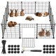 BAKAJI Personalised Metal Fence with Door for Small Pets, Modular Fence for Guinea Pigs, Hamsters, Rabbits, Chinchillas, Indoor and Outdoor (110 x 75 x 39 cm) BAKAJI Personalised Metal Fence with Door for Small Pets, Modular Fence for Guinea Pigs, Hamsters, Rabbits, Chinchillas, Indoor and Outdoor (110 x 75 x 39 cm)
