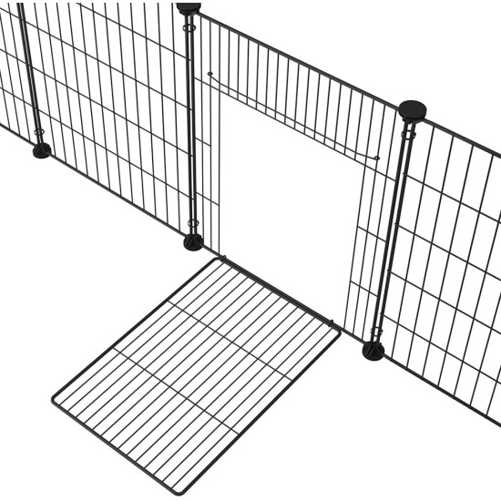 BAKAJI Personalised Metal Fence with Door for Small Pets, Modular Fence for Guinea Pigs, Hamsters, Rabbits, Chinchillas, Indoor and Outdoor (110 x 75 x 39 cm) BAKAJI Personalised Metal Fence with Door for Small Pets, Modular Fence for Guinea Pigs, Hamsters, Rabbits, Chinchillas, Indoor and Outdoor (110 x 75 x 39 cm)