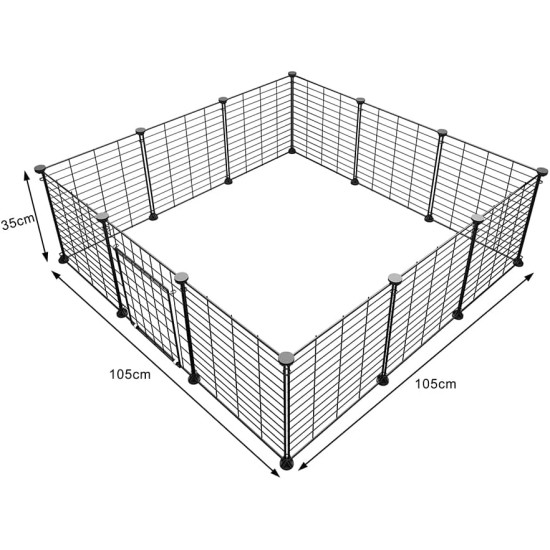 BAKAJI Personalised Metal Fence with Door for Small Pets, Modular Fence for Guinea Pigs, Hamsters, Rabbits, Chinchillas, Indoor and Outdoor (110 x 75 x 39 cm) BAKAJI Personalised Metal Fence with Door for Small Pets, Modular Fence for Guinea Pigs, Hamsters, Rabbits, Chinchillas, Indoor and Outdoor (110 x 75 x 39 cm)
