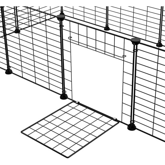 BAKAJI Personalised Metal Fence with Door for Small Pets, Modular Fence for Guinea Pigs, Hamsters, Rabbits, Chinchillas, Indoor and Outdoor (110 x 75 x 39 cm) BAKAJI Personalised Metal Fence with Door for Small Pets, Modular Fence for Guinea Pigs, Hamsters, Rabbits, Chinchillas, Indoor and Outdoor (110 x 75 x 39 cm)