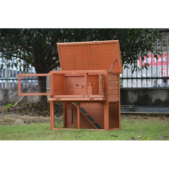 BB-36-DDU 2-Tier Double Decker Rabbit/Guinea Pig Hutch with Sliding Tray - Red BB-36-DDU 2-Tier Double Decker Rabbit/Guinea Pig Hutch with Sliding Tray - Red