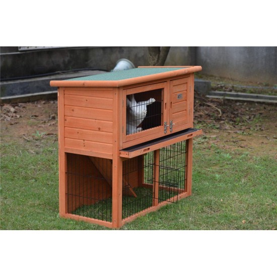BB-36-DDU 2-Tier Double Decker Rabbit/Guinea Pig Hutch with Sliding Tray - Red BB-36-DDU 2-Tier Double Decker Rabbit/Guinea Pig Hutch with Sliding Tray - Red
