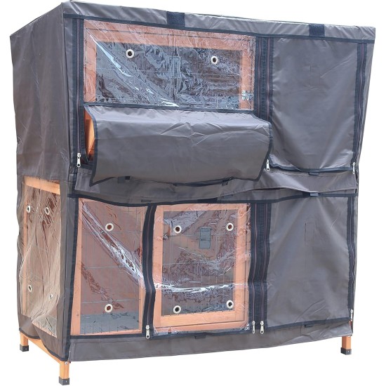 BUNNY BUSINESS 41" Double Decker Rabbit/Guinea Pig Hutch with Sliding Shelves and Ramp (Cover Only) BUNNY BUSINESS 41" Double Decker Rabbit/Guinea Pig Hutch with Sliding Shelves and Ramp (Cover Only)