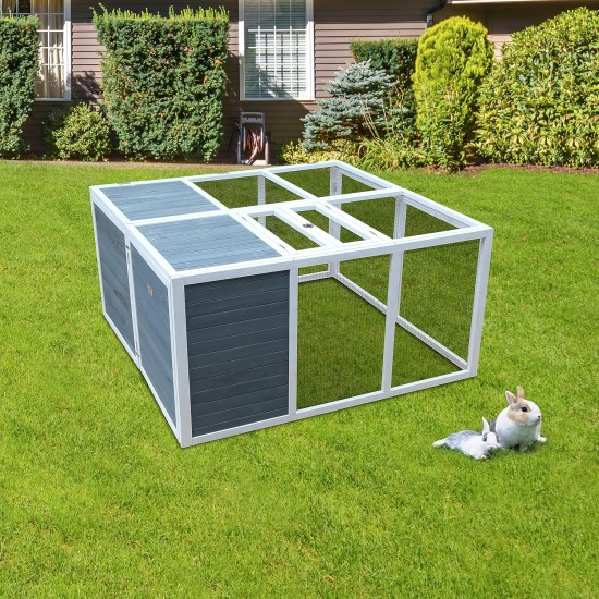 BUNNY BUSINESS 4ft Fully Folding Rabbit Enclosure - Grey BUNNY BUSINESS 4ft Fully Folding Rabbit Enclosure - Grey