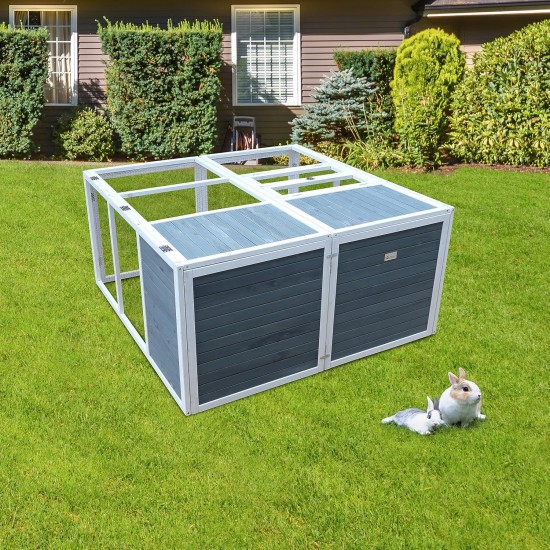BUNNY BUSINESS 4ft Fully Folding Rabbit Enclosure - Grey BUNNY BUSINESS 4ft Fully Folding Rabbit Enclosure - Grey