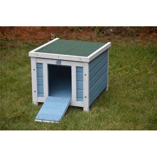 BUNNY BUSINESS Blue Wooden Pet House 51 x 44 x 42cm BUNNY BUSINESS Blue Wooden Pet House 51 x 44 x 42cm