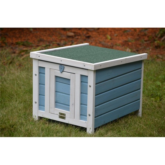 BUNNY BUSINESS Blue Wooden Pet House 51 x 44 x 42cm BUNNY BUSINESS Blue Wooden Pet House 51 x 44 x 42cm