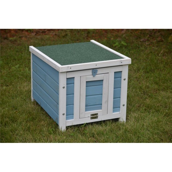BUNNY BUSINESS Blue Wooden Pet House 51 x 44 x 42cm BUNNY BUSINESS Blue Wooden Pet House 51 x 44 x 42cm