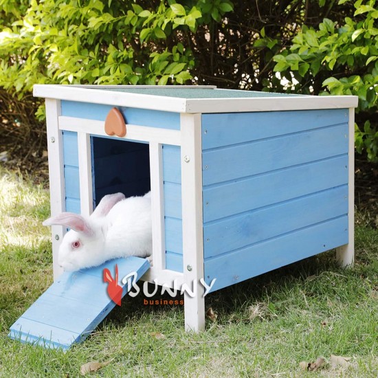 BUNNY BUSINESS Blue Wooden Pet House 51 x 44 x 42cm BUNNY BUSINESS Blue Wooden Pet House 51 x 44 x 42cm