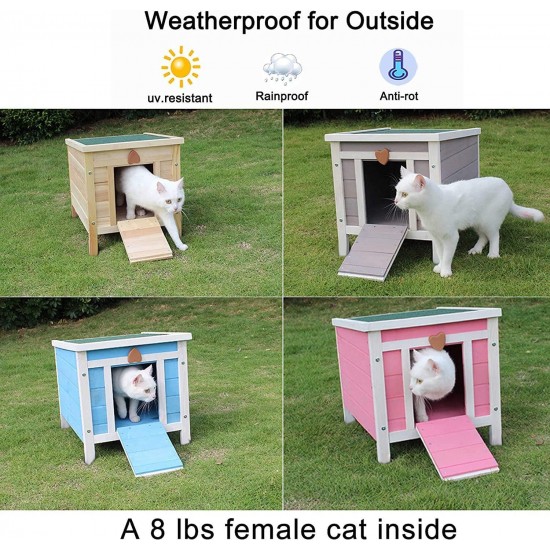 BUNNY BUSINESS Blue Wooden Pet House 51 x 44 x 42cm BUNNY BUSINESS Blue Wooden Pet House 51 x 44 x 42cm