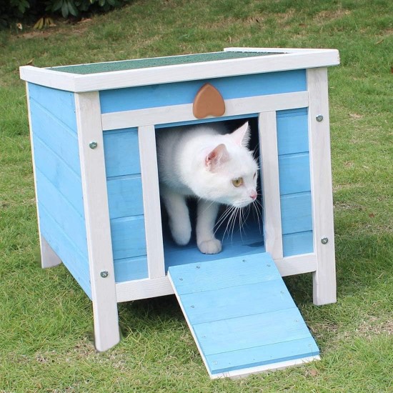 BUNNY BUSINESS Blue Wooden Pet House 51 x 44 x 42cm BUNNY BUSINESS Blue Wooden Pet House 51 x 44 x 42cm