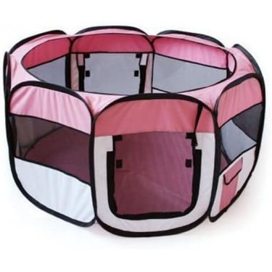 BUNNY BUSINESS Fabric Playpen for Rabbits Guineas Run Hutch Foldable, Pink BUNNY BUSINESS Fabric Playpen for Rabbits Guineas Run Hutch Foldable, Pink