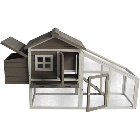 BUNNY BUSINESS Mini Lodge Rabbit Guinea Pig Hutch with Run Grey BUNNY BUSINESS Mini Lodge Rabbit Guinea Pig Hutch with Run Grey