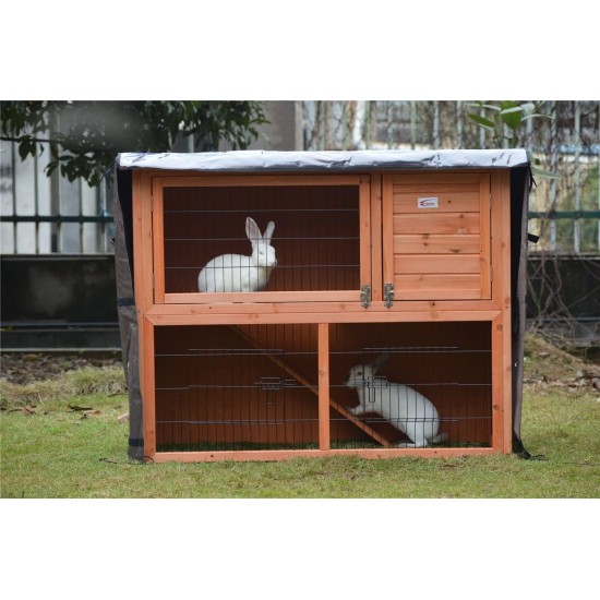 BUNNY BUSINESS Moisture Resistant Rabbit Hutch Covers, 48 Inch Universal Double Decker Hutch Cover for Rabbit Hutches, Dustproof, for Rabbits, Guinea Pigs, Rabbit Cage BUNNY BUSINESS Moisture Resistant Rabbit Hutch Covers, 48 Inch Universal Double Decker Hutch Cover for Rabbit Hutches, Dustproof, for Rabbits, Guinea Pigs, Rabbit Cage