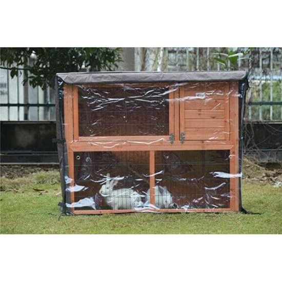BUNNY BUSINESS Moisture Resistant Rabbit Hutch Covers, 48 Inch Universal Double Decker Hutch Cover for Rabbit Hutches, Dustproof, for Rabbits, Guinea Pigs, Rabbit Cage BUNNY BUSINESS Moisture Resistant Rabbit Hutch Covers, 48 Inch Universal Double Decker Hutch Cover for Rabbit Hutches, Dustproof, for Rabbits, Guinea Pigs, Rabbit Cage