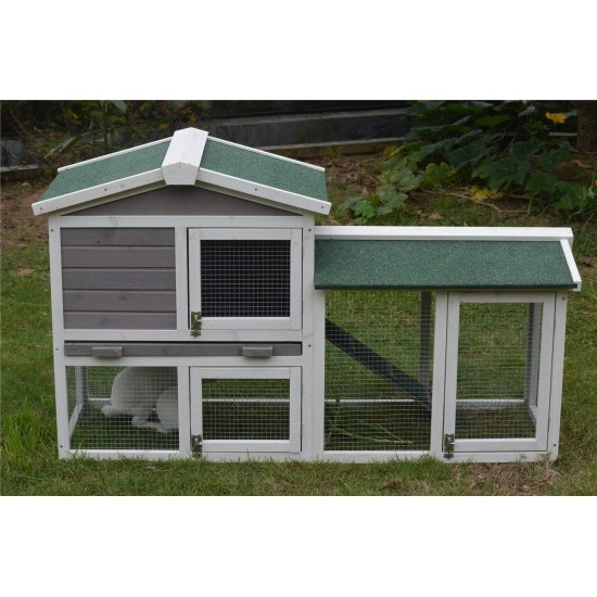 BUNNY BUSINESS The Grove Grey Double Decker Rabbit/ Guinea Pig Hutch with Extra Deep Run BUNNY BUSINESS The Grove Grey Double Decker Rabbit/ Guinea Pig Hutch with Extra Deep Run