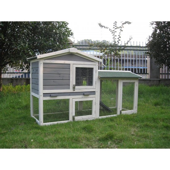 BUNNY BUSINESS The Grove Grey Double Decker Rabbit/ Guinea Pig Hutch with Extra Deep Run BUNNY BUSINESS The Grove Grey Double Decker Rabbit/ Guinea Pig Hutch with Extra Deep Run
