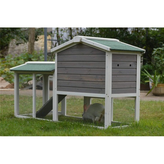 BUNNY BUSINESS The Grove Grey Double Decker Rabbit/ Guinea Pig Hutch with Extra Deep Run BUNNY BUSINESS The Grove Grey Double Decker Rabbit/ Guinea Pig Hutch with Extra Deep Run