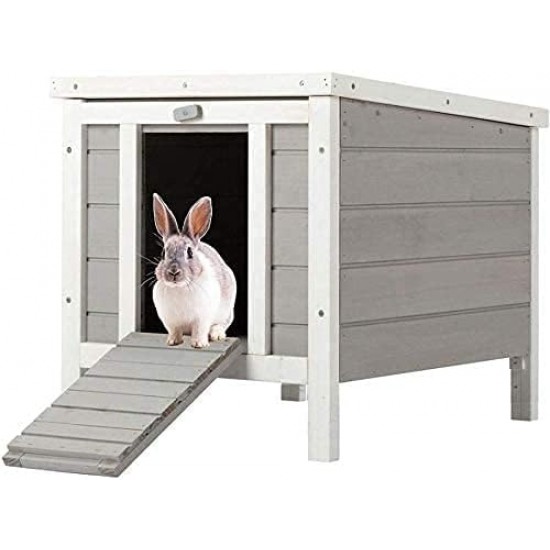 BUNNY BUSINESS Wooden Rabbit and Guinea Pig Shelter, Rabbit Hutch and Runs, 50 x 42 x 43 cm, Grey BUNNY BUSINESS Wooden Rabbit and Guinea Pig Shelter, Rabbit Hutch and Runs, 50 x 42 x 43 cm, Grey