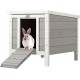 BUNNY BUSINESS Wooden Rabbit and Guinea Pig Shelter, Rabbit Hutch and Runs, 50 x 42 x 43 cm, Grey BUNNY BUSINESS Wooden Rabbit and Guinea Pig Shelter, Rabbit Hutch and Runs, 50 x 42 x 43 cm, Grey