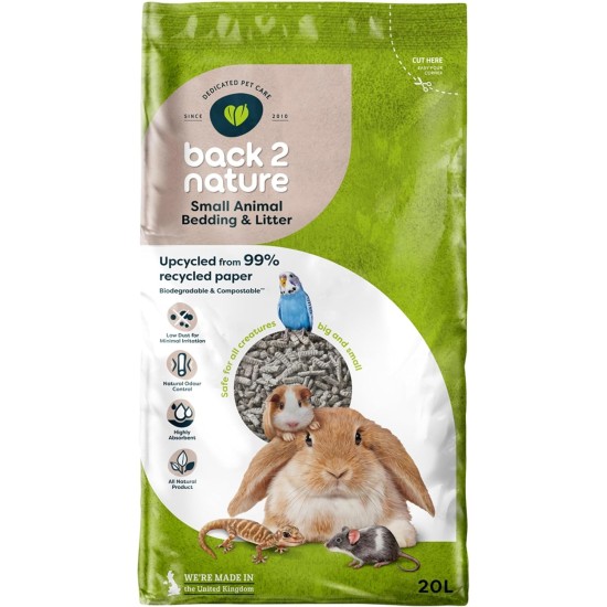 Back 2 Nature Small Animal Biodegradeable Paper Litter 20ltr Back 2 Nature Small Animal Biodegradeable Paper Litter 20ltr