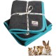 Bedding Easy Turquoise - Washable PIPI Pads for Guinea Pigs, Rabbits - Small Animal Blanket - Soft Fleece & Absorbent Molton - Hypoallergenic