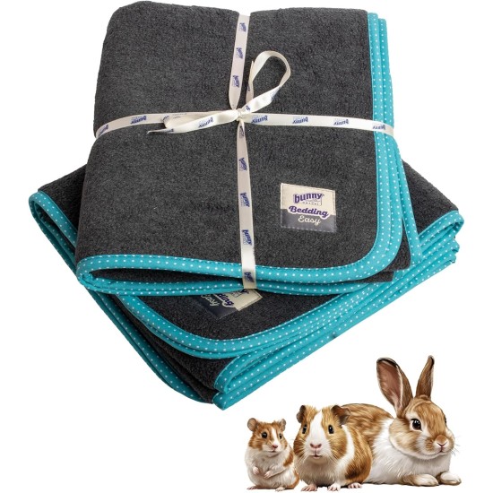 Bedding Easy Turquoise - Washable PIPI Pads for Guinea Pigs, Rabbits - Small Animal Blanket - Soft Fleece & Absorbent Molton - Hypoallergenic