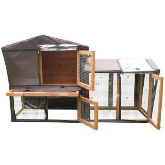 Bunny Business Rabbit Hutch Covers Over 20 Types Rabbit Hutch Cover (Rain), Brown Bunny Business Rabbit Hutch Covers Over 20 Types Rabbit Hutch Cover (Rain), Brown