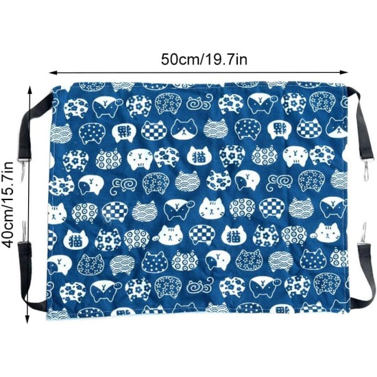 Butyeak Canvas Cat Hammock 50 x 40 cm, Double-Sided Pet Hammock, Adjustable Pet Hammock, Blue, Breathable Pet Cage Hammock, Hanging Small Animal Bed for Cats Small Dogs Butyeak Canvas Cat Hammock 50 x 40 cm, Double-Sided Pet Hammock, Adjustable Pet Hammock, Blue, Breathable Pet Cage Hammock, Hanging Small Animal Bed for Cats Small Dogs