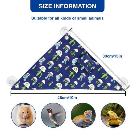 CQJ Bearded Dragon Hammock Swing for Hanging Reptile Bed Lounger with Cushion Hooks and Suction Cup for Large Small Bearded Dragons, Geckos, Lizards, Snakes (Blue, 19 x 13 inches) CQJ Bearded Dragon Hammock Swing for Hanging Reptile Bed Lounger with Cushion Hooks and Suction Cup for Large Small Bearded Dragons, Geckos, Lizards, Snakes (Blue, 19 x 13 inches)