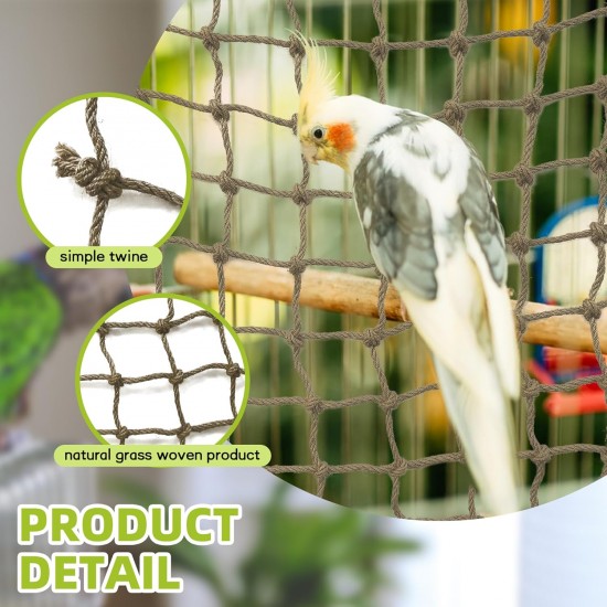 CQJ Parrot Climbing Net Jungle Fever Rope - Toy for Small Animals such as Budgies, Lovebirds, Finches, Cockatiels, Conures (Large: 60x60cm) CQJ Parrot Climbing Net Jungle Fever Rope - Toy for Small Animals such as Budgies, Lovebirds, Finches, Cockatiels, Conures (Large: 60x60cm)